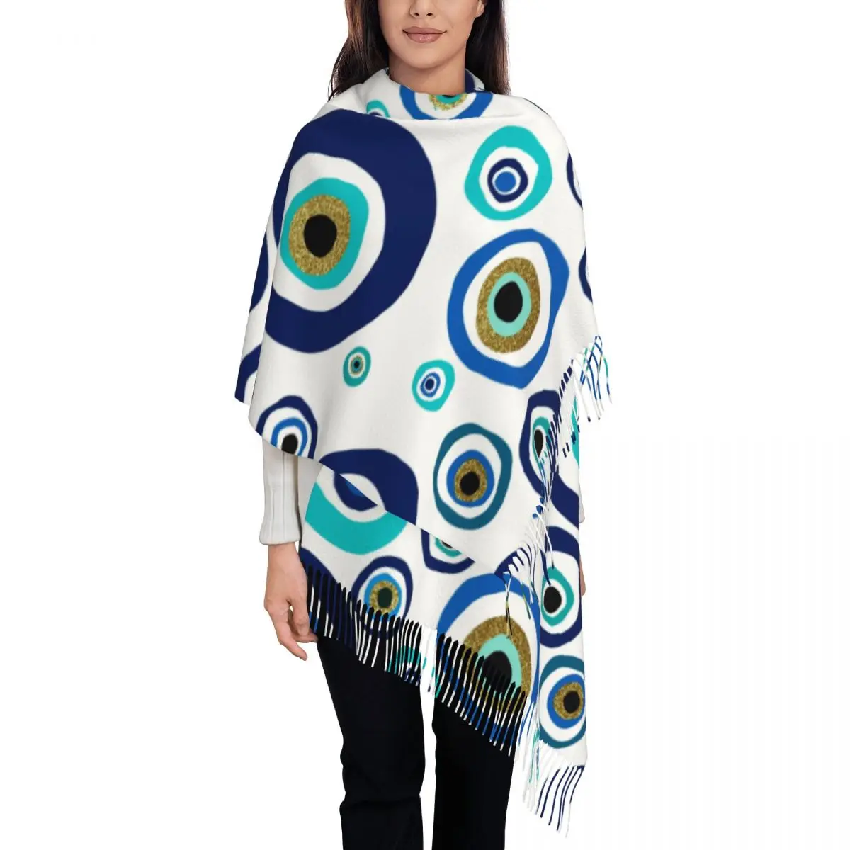 

Талисман от сглаза, шаль, женский зимний теплый большой длинный шарф, амулет Назара, счастливый шарм, шаль из пашмины, шарфы