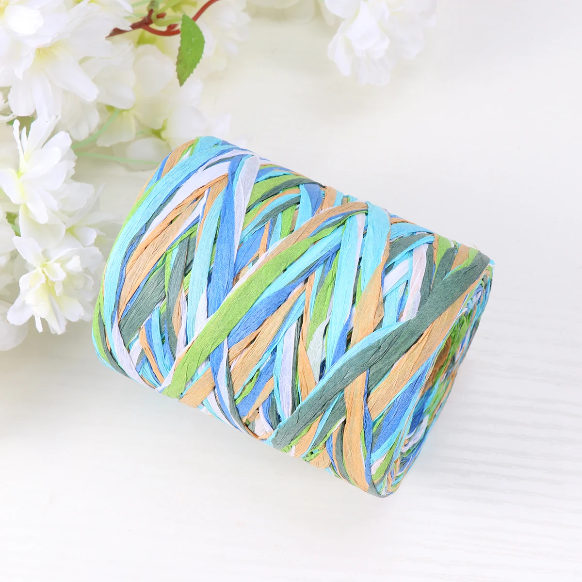 

6 -color Raffia Ribbon for Decor Wrapping Presents Wedding Wired Packing Twine Gift