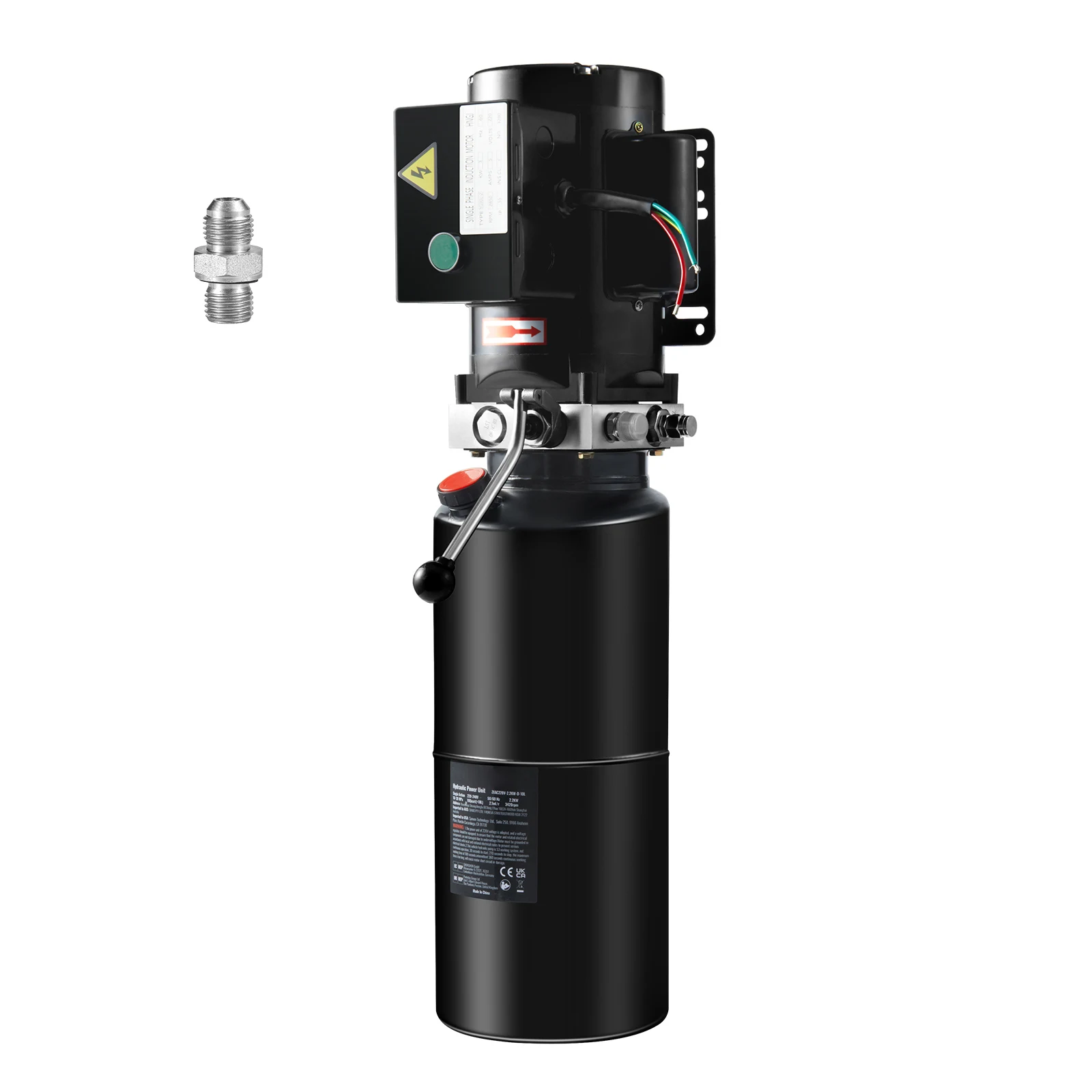 SucceBuy Unidad de energía hidráulica Bomba hidráulica de 10/15 cuartos Bomba de remolque de descarga de una sola acción CA 220 V, Bomba hidráulica para elevación de automóviles