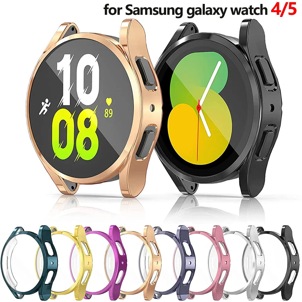 Case for Samsung Galaxy Watch 4 40mm 44mm Cover TPU Screen Protector All-Around Bumper Shell for SamsungGalaxy Watch 5 40mm 44mm