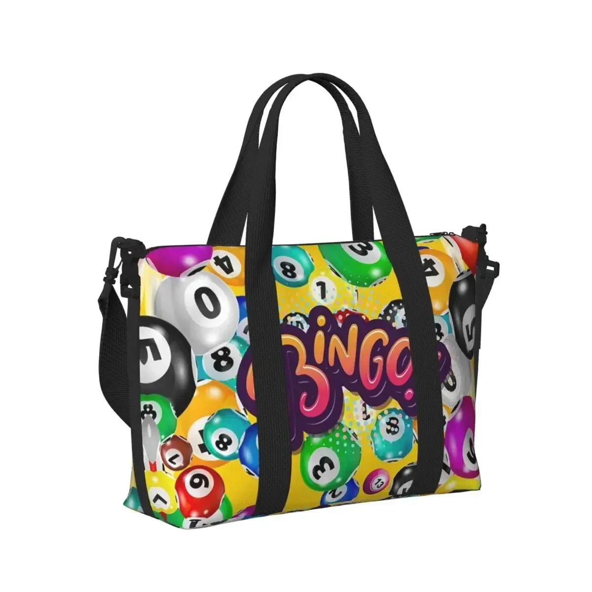 Funny Bingo Game Beach Travel Bag Large Capacity Tote Bags for Gym Sport Women Shopping Duffle Shoulder Bag