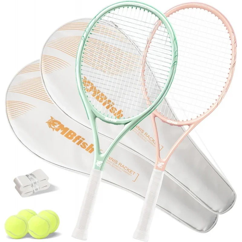 

Tennis Racket-with Pre-Strung,Comfortable Handle,Tennis Racquet For Beginner,Includes 4 Tennis Balls,2 Overgrips,Tennis Bag