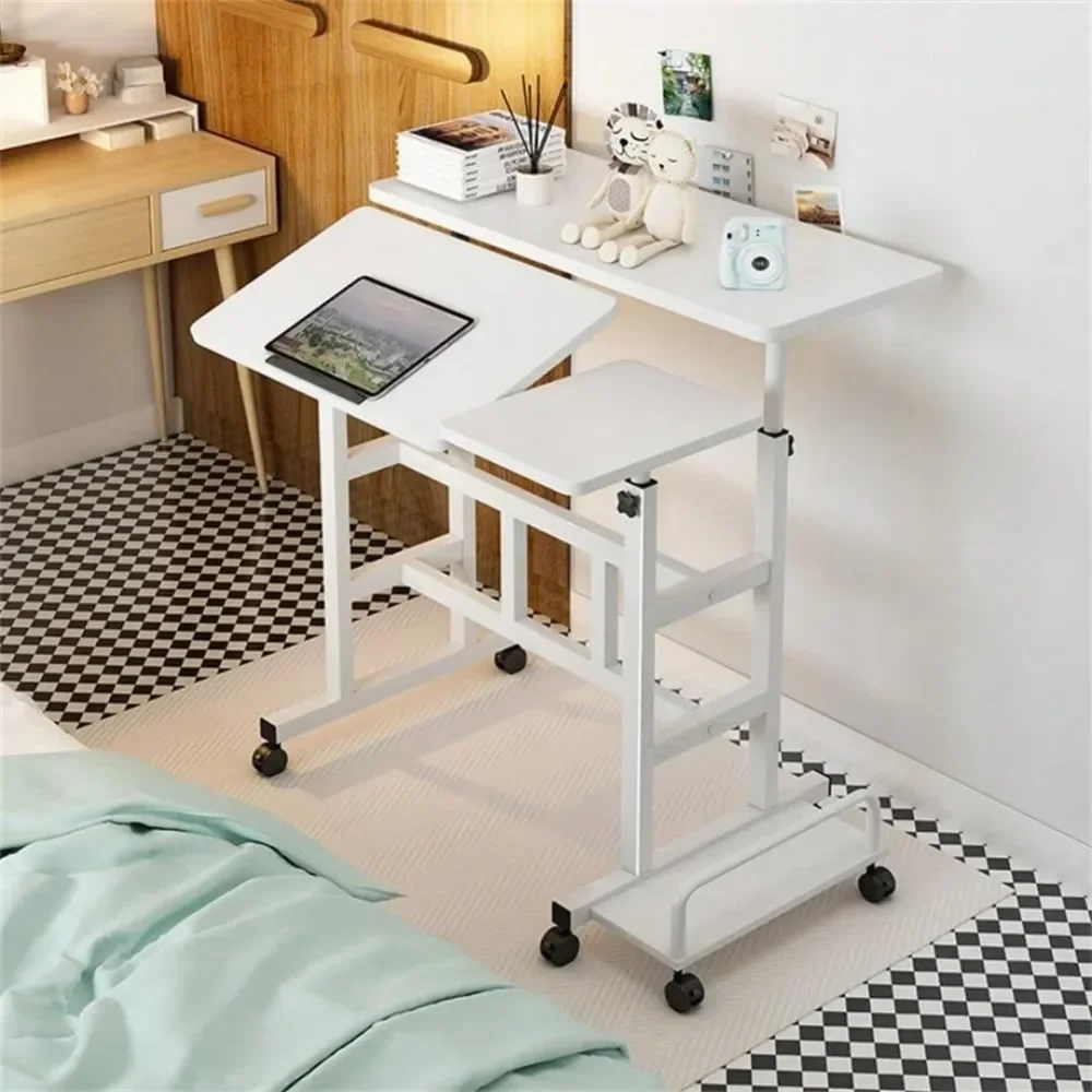 

31.50 Inch Small Mobile Standing Desk With Wheels Height Adjustable Sit Stand Computer Workstation, Rolling Ergonomic Desk F
