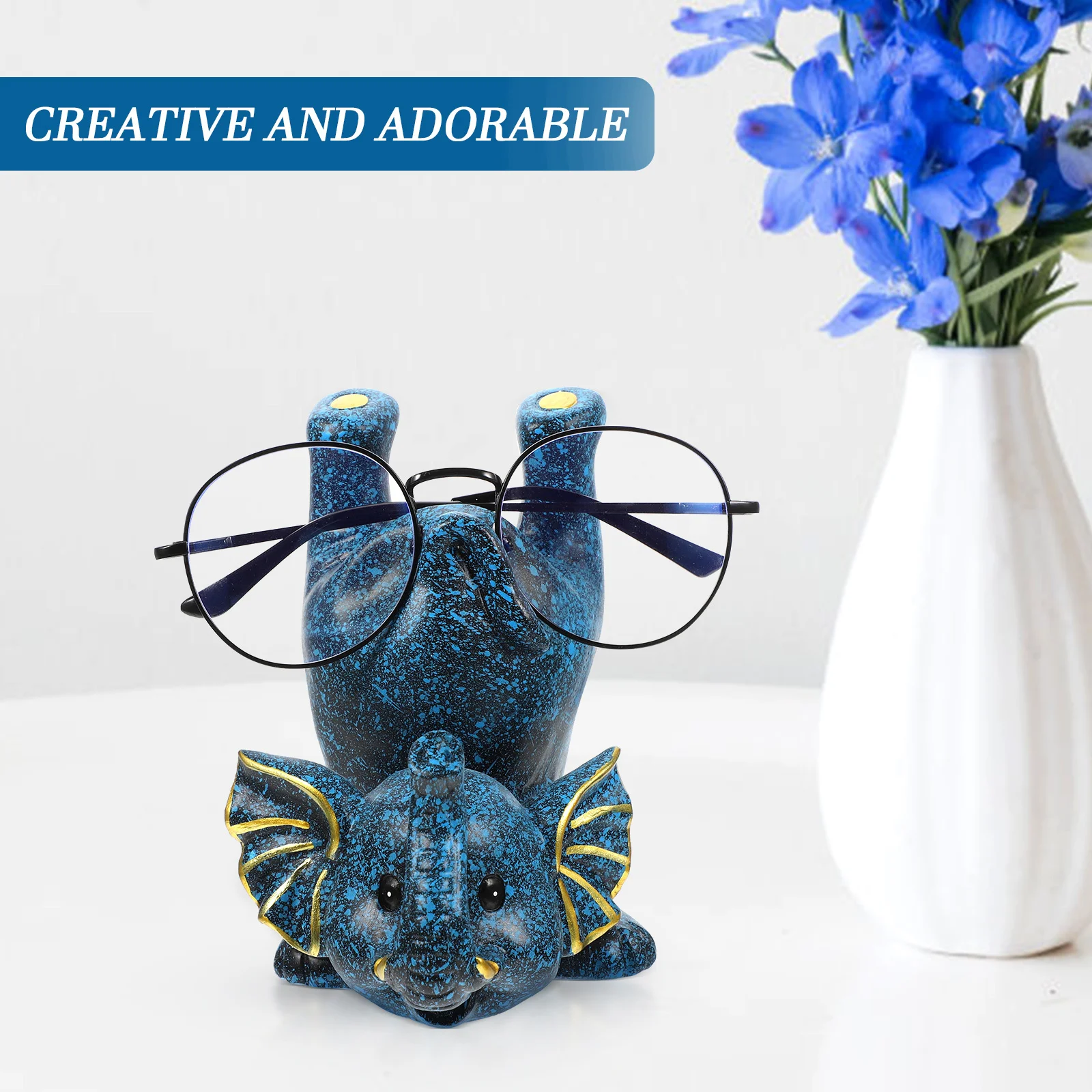 حامل نظارات الفيل قسط الراتنج لطيف النظارات حامل سطح المكتب ديكور النظارات الشمسية رف شاشة مكتب تخزين حلية