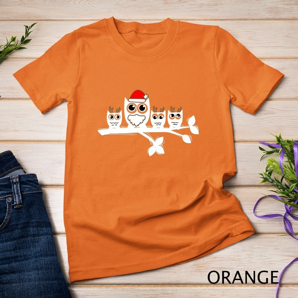 Simpatici gufi sul ramo T-shirt unisex Divertente pigiama natalizio Regalo Abbigliamento Vacanza Costumi casual Donna Vita quotidiana T-shirt in cotone