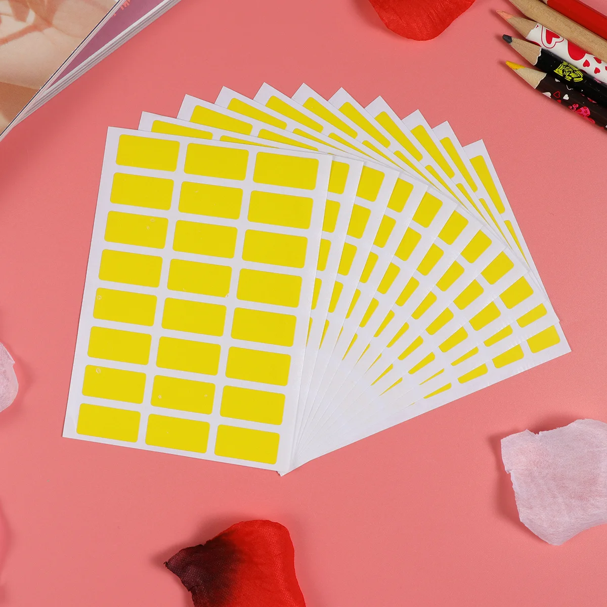 

6 шт. прямоугольные наклейки с цветным кодированием, самоклеящиеся этикетки для домашнего офиса, школьных идентификационных проектов