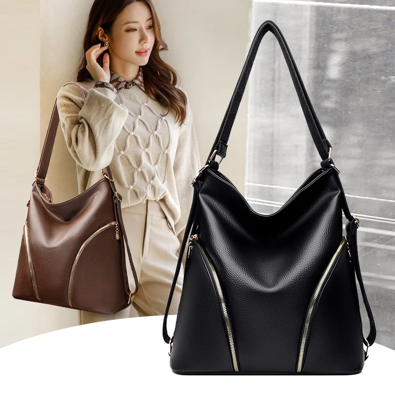 スタイリッシュカジュアルレディーストートバッグ-ミニマリストヴィンテージレザーおむつバッグ-大容量ファッショナブルクロスボディショルダーバッグ