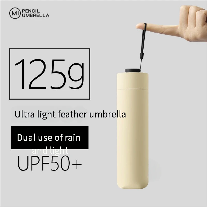 

125g Japanese ultra-light portable sun umbrella sun protection and ultraviolet rain dual-purpose 3-fold 6-bone pencil umbrella f