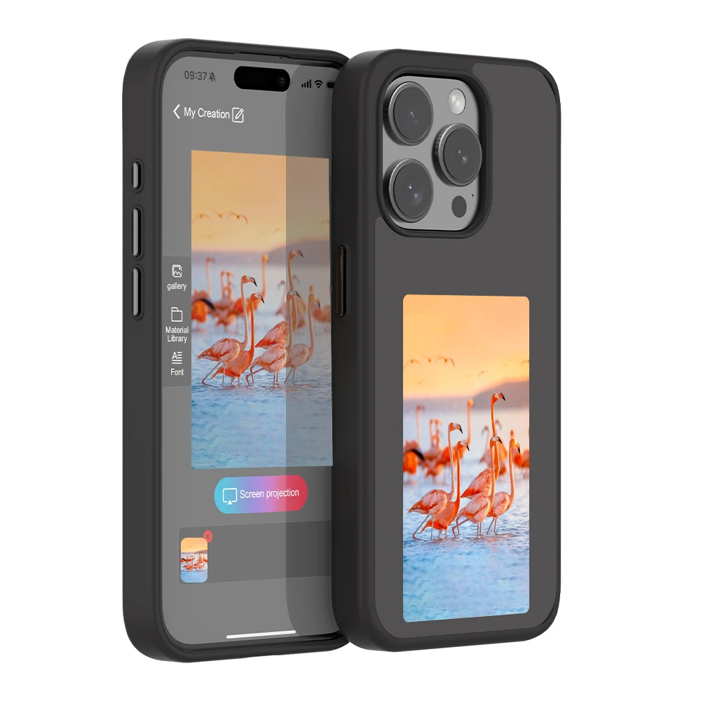 DIY Mobile Phone Back Cover For Case NFC E Ink Screen Display Smart Phone Case For phone 11 12 13 14 15 16 Pro Max