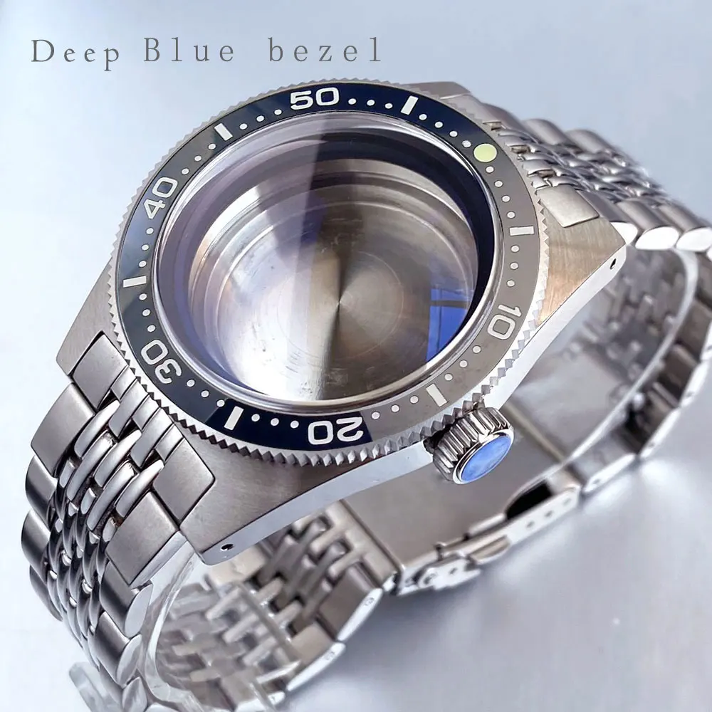 62MAS Stil Automatik Uhrengehäuse Armband AR gewölbtes Saphirglas für NH35 NH36 NH38 Uhrwerk Edelstahl Uhrenteile