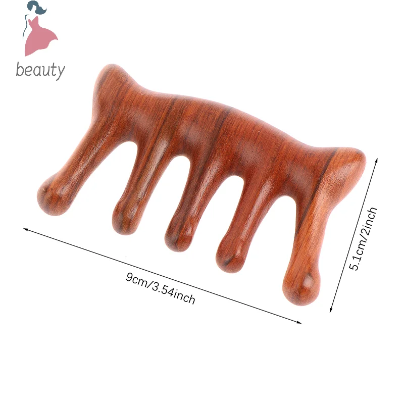 Wood Therapy Massage Comb Head Face Scalp Gua Sha Massager Natural Facial Sandalwood Wide Tooth Gua Sha Scraping Body Massage