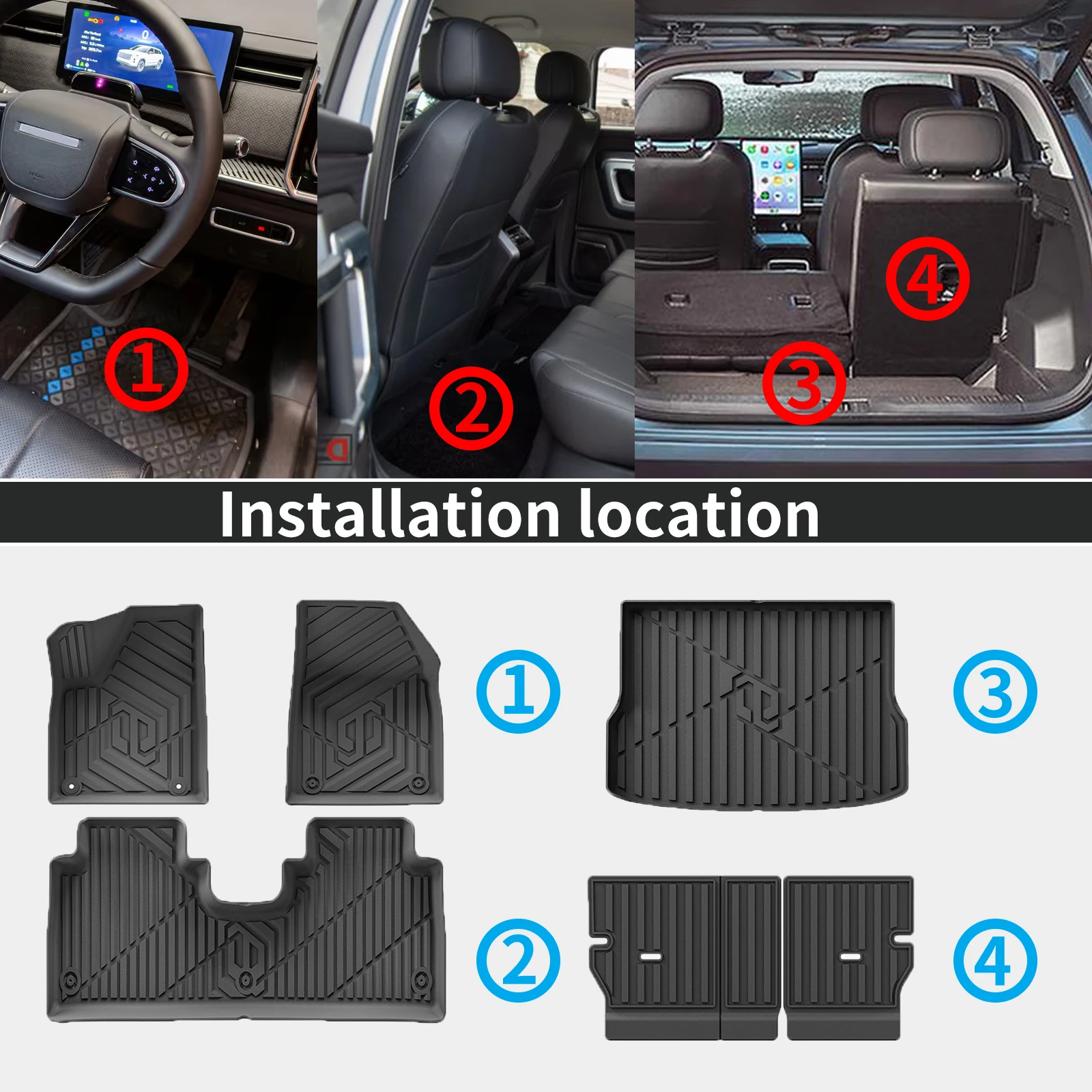 for Leapmotor B10 2025 2026 Waterproof TPE Car Mats 3D Laser Scanning Perfect Fit Odorless Accessories Easy Clean