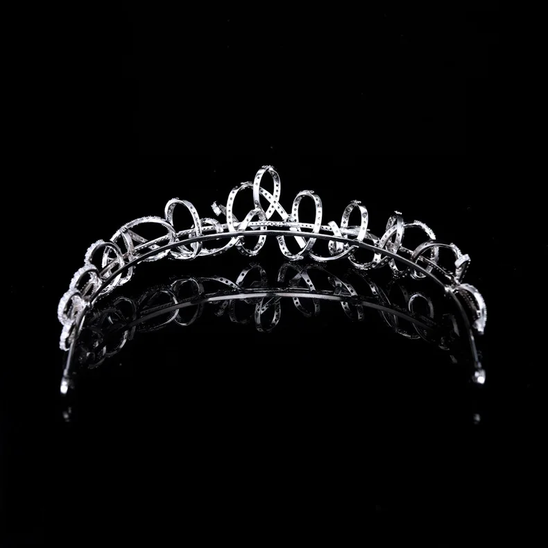 New High-End Striped Stereo Crown Women's Tiara Dress Decorated sliver color jewelry suitable for wedding prom gift H-60
