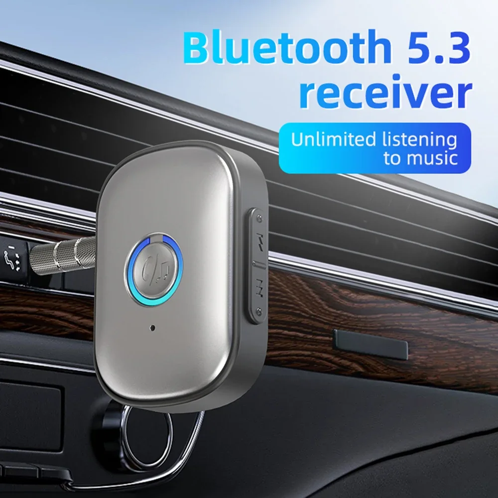 Adaptador de Audio estéreo para micrófono, Audio auxiliar inalámbrico, conector de 3,5mm, receptor 5,3 compatible con Bluetooth para auriculares de coche, altavoces de TV