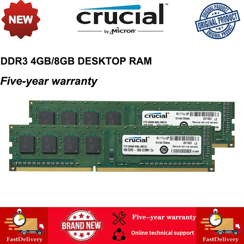 

Оперативная память Crucial DDR3 Dektop 4 ГБ 8 ГБ 1333 МГц 1600 МГц DIMM Память PC3-12800 Оперативная память для ПК