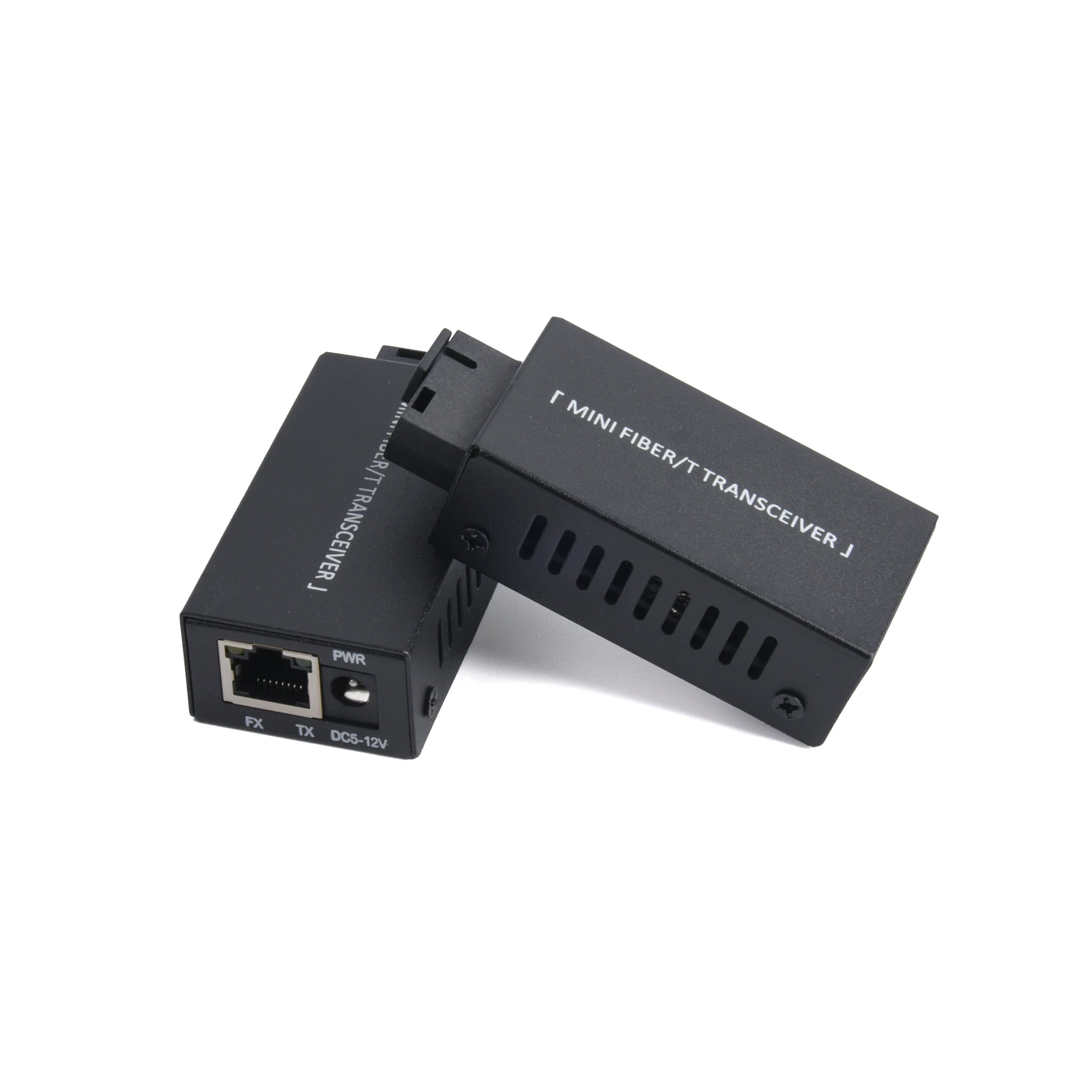 Mini Gigabit Fiber Media Converter 1 Paar 100/1000Mbps Fiber Transceiver Sc Naar Rj45 Ethernet Switch 20Km Met Power Adapter