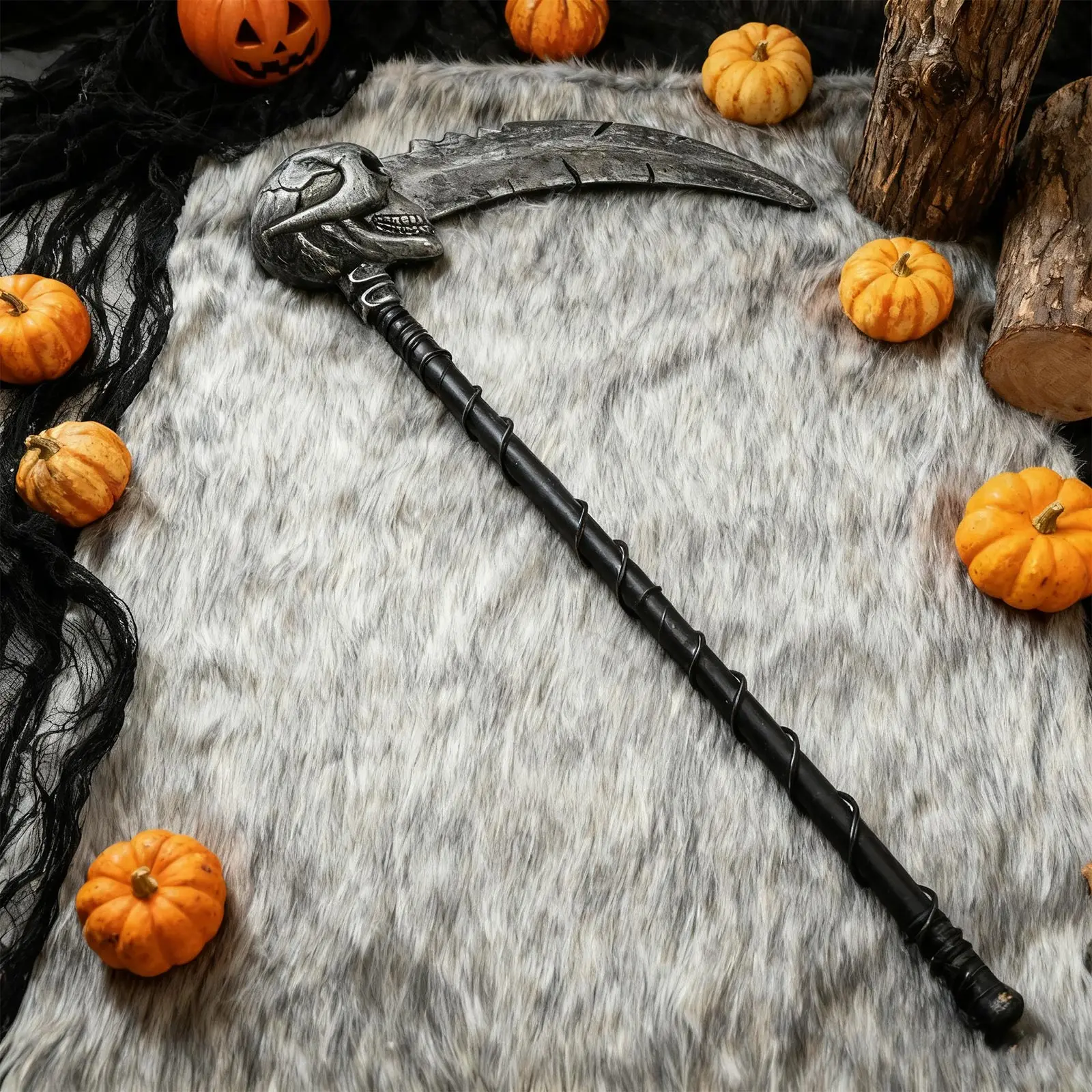 Grim Reaper المنجل دعامة الهالوين، لعبة المنجل البلاستيكية 80 سم للأزياء وديكور الحفلات، إكسسوار قاتمة مخيف للبالغين