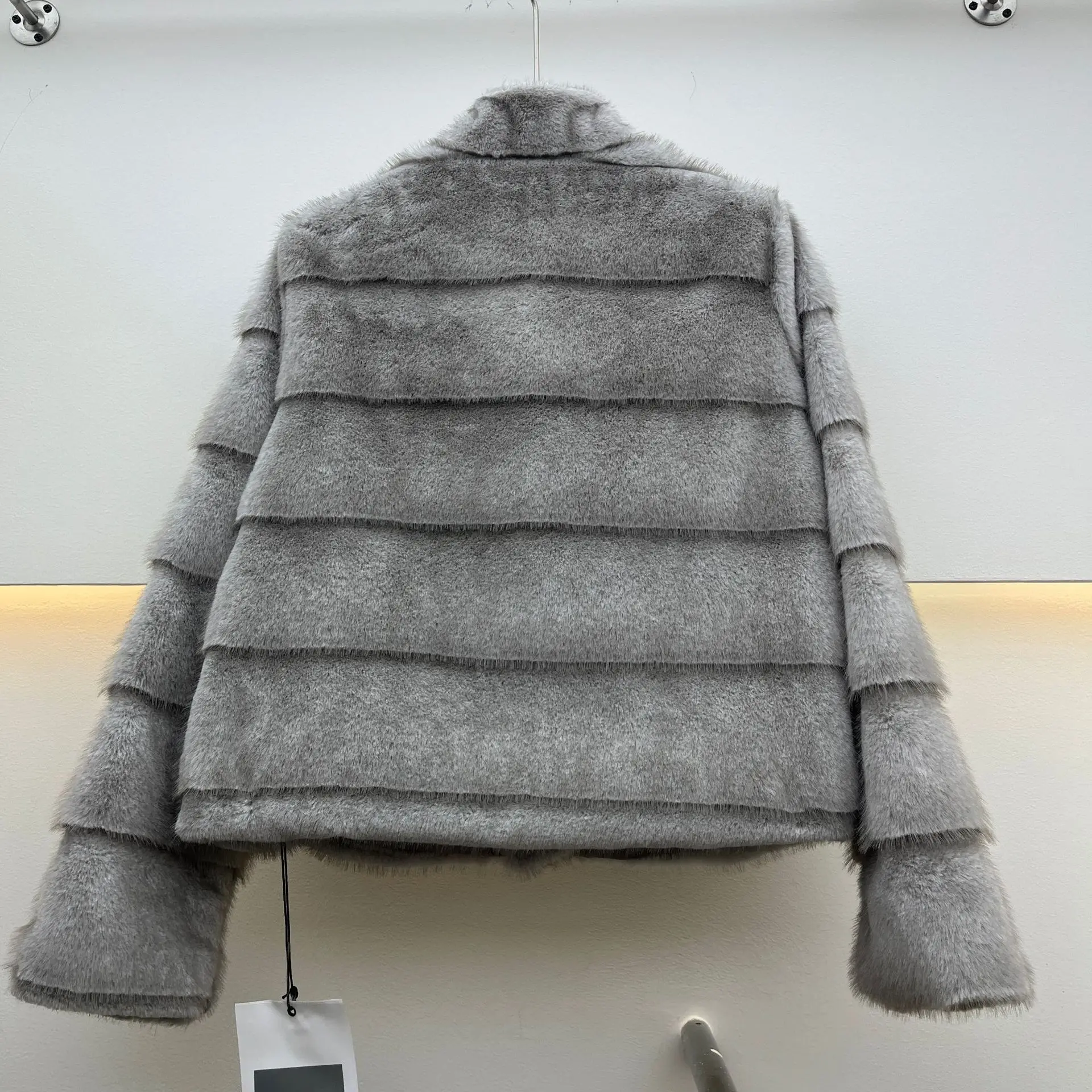 Korean Style Elegant Fashion Retro Stand Collar Long Sleeve Loose Versatile Casual Faux Fur Coats Women's Plush Short Jackets