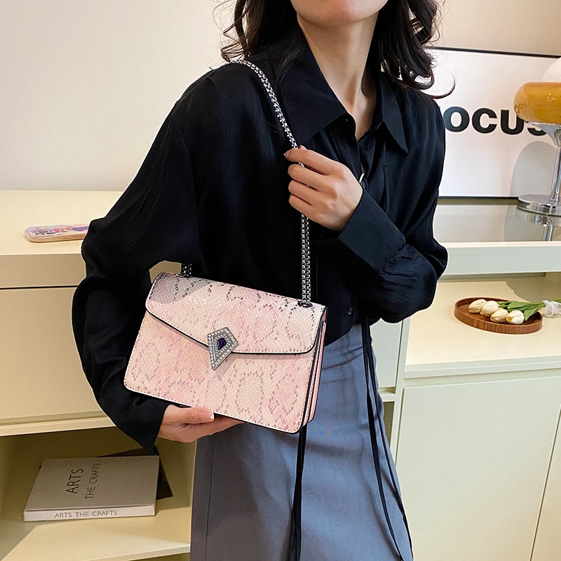 Fashion Snake Pattern Shoulder Bags for Women Trend 2024 High Quality Pu Leather Crossbody Bag Ladies Luxury Designer Handbags