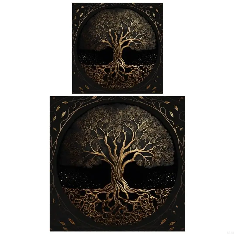 652D Altar Cloth Tarot Mat Table Cloth Witchcraft Square Alter Wiccan Spiritual Alter Cloth Life Tree 50x50cm/75x75cm