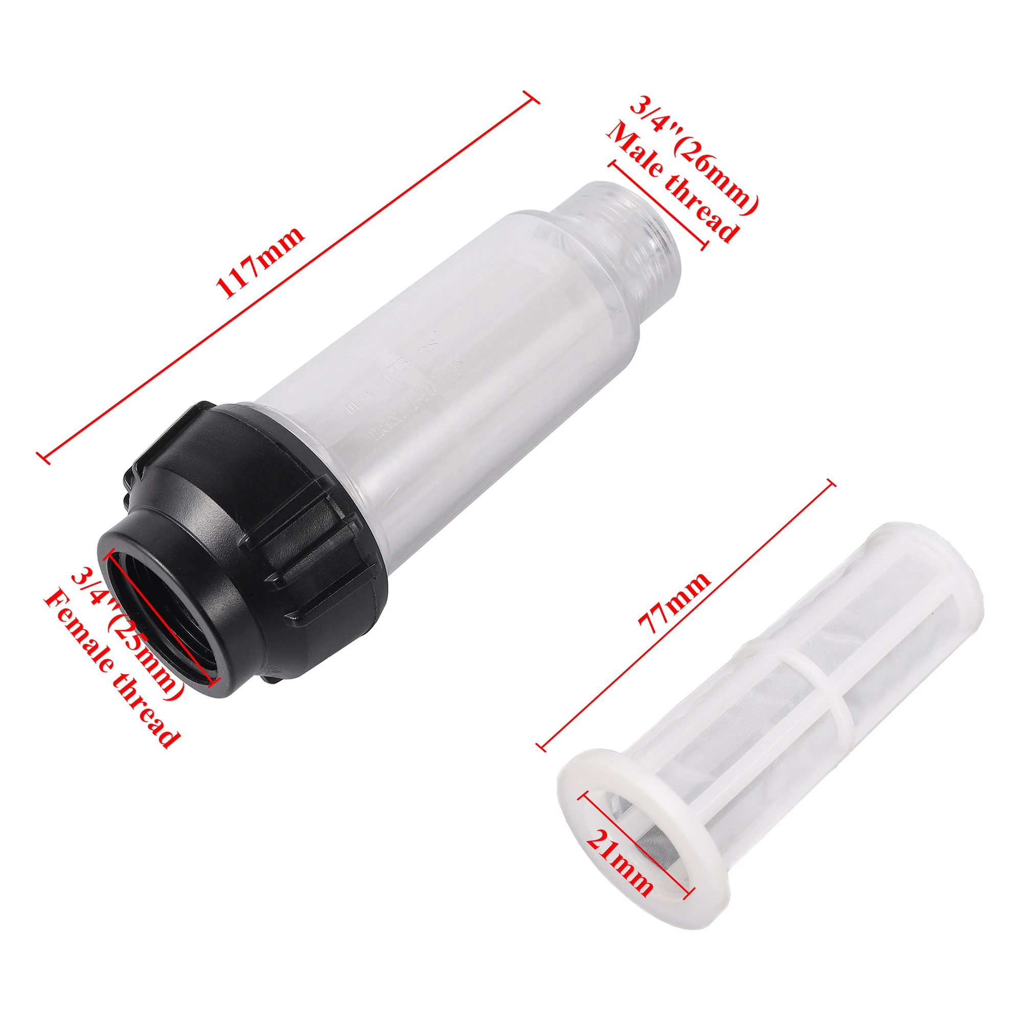 High Pressure Washer Water Filter For Karcher K2 K3 K4 K5 K6 K7 3/4\'\'Thread Water Filters Car Pressure Washer Assessoires