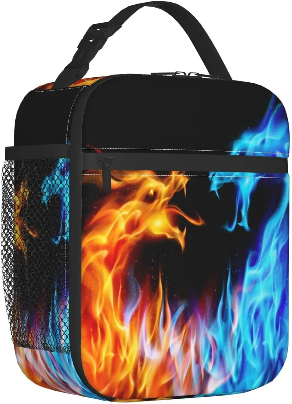 Ice and Fire Dragon Totes Lunch Bag Portable Insulated Lunch Box Back To School Picnic Office Travel