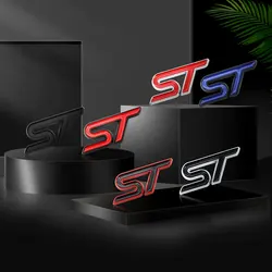 3D Small Metal Car Interior ST Emblem Car Steering Wheel Sticker Auto Body Window Decals Decor For Ford Focus Mondeo Fiesta MK3