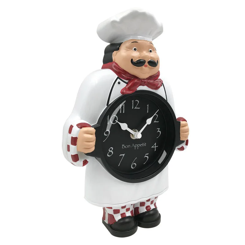 

Creative Design Chef Style Clocks Wall Mounted Kitchen Cartoon Table Clock Modern Noiseless Desk Clock Art Home Decoration