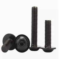5/ 10/ 20pcs Grade 10.9 Black Hex Hexagon Socket Round Button Flange Head With Washer Collar Screw Bolt M4 M5 M6 M8