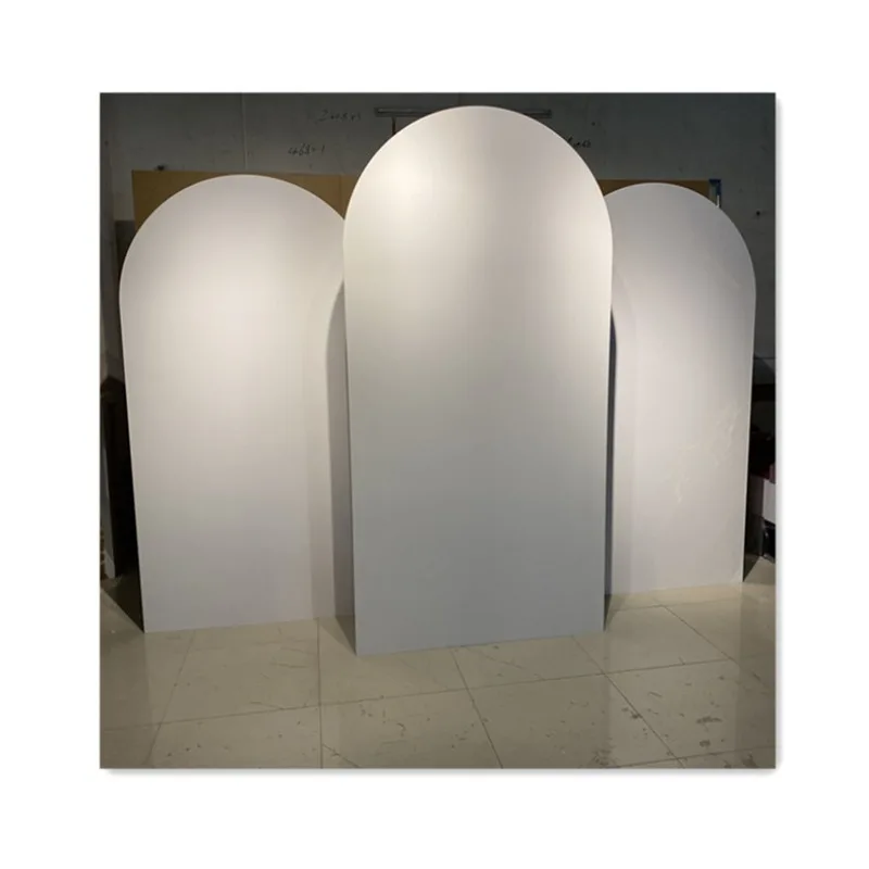 New Design Arch Trend Trio Panels In Different Heights Backdrop Display Wedding Decorations Backdrop