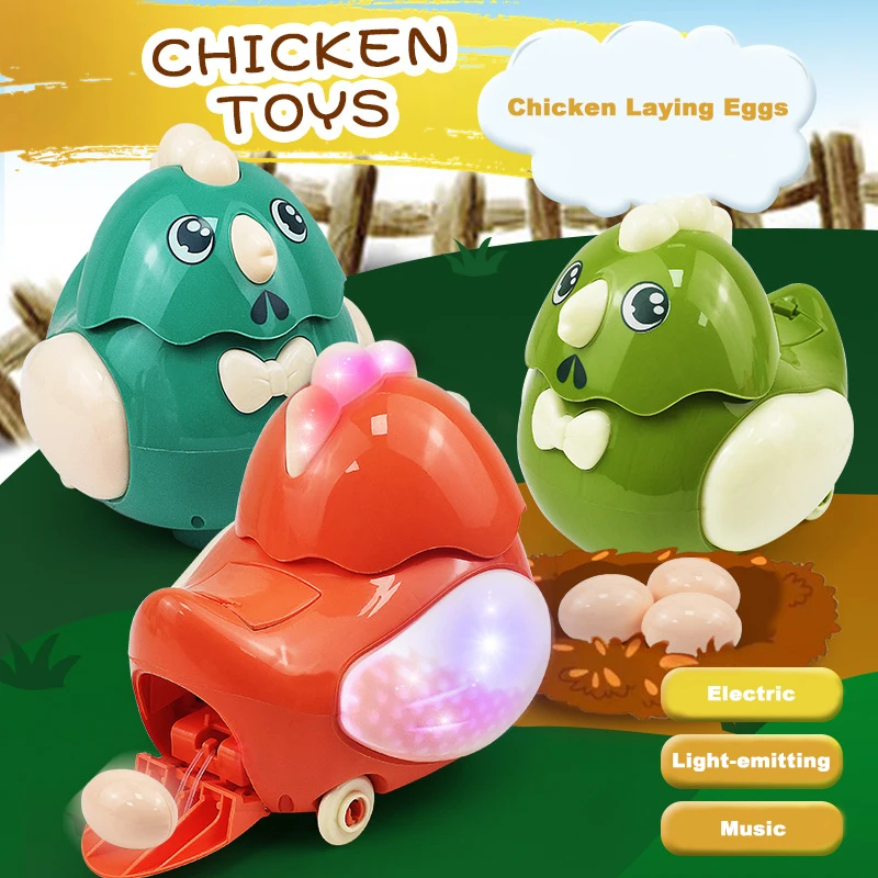 

Chicken Laying Eggs Electric Gimbal Kids Toy Creative Light-emitting With Sound Music Fun Baby Interactive Educational Toys