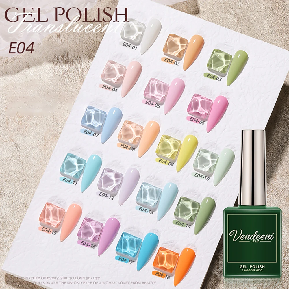 Vendeeni 18 Colors Rainbow Colors Gel Nail Polish Summer Colorful Macaron Nail Art Gel Lacquer UV LED Soak Off Gel Varnish 15ml