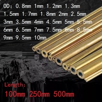 1 PC Brass Seamless Tube Pipe Diameter 0.8 1 1.5 2 2.5 3 4 5 6 7 8 9 10mm Length 100mm 250mm 500mm Round Pipe Tubing