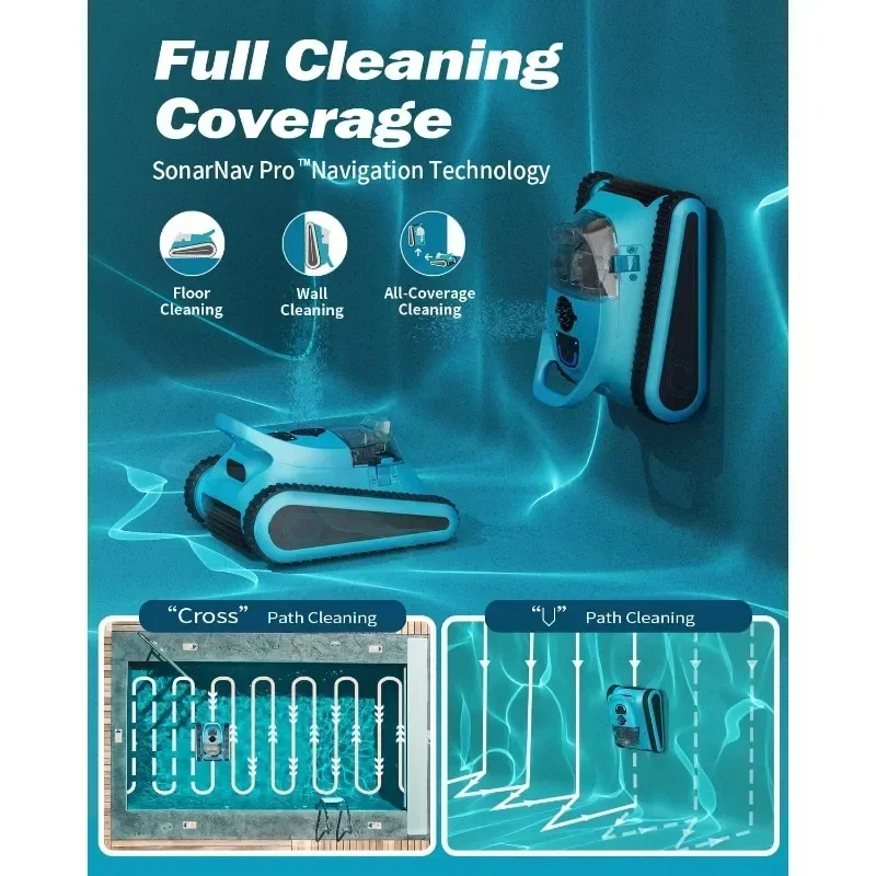 Aspirateur robotique automatique sans fil pour piscines, nettoyeurs de piscines, mur, livres de ligne d'eau, aspiration pour piscines