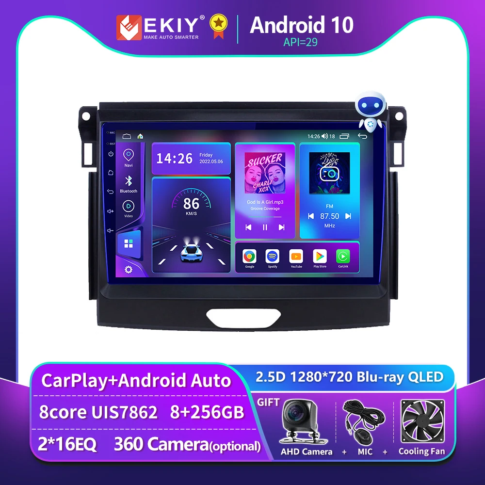 

EKIY T900 For Ford Ranger P703 2015 - 2022 Multimedia Video Player Wireless Android Auto Carplay Radio Stereo Navigation GPS DVD