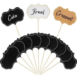 24/50Pcs Mini Cake Topper Blank Blackboard Paperboard Message Slate Cupcake Dessert Memo Label Party Baking Decoration Supplies