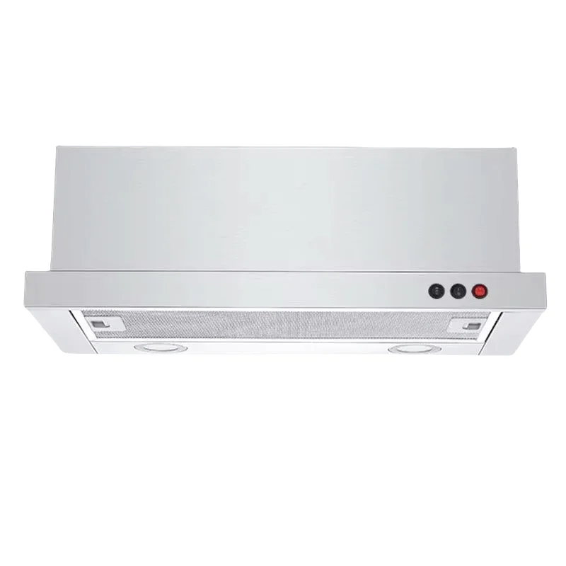 Electric Stainless Steel Kitchen Range Hood 600mm Wide for Small Apartments Top Suction Pull-Out Design Fuel for Smoking Simple