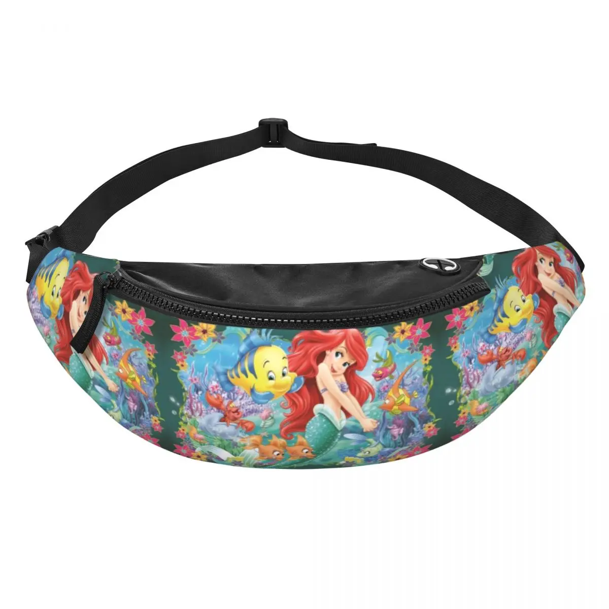 Marsupio personalizzato Little Mermaid Ariel Cartoon marsupio uomo donna marsupio a tracolla per il viaggio in bicicletta porta soldi