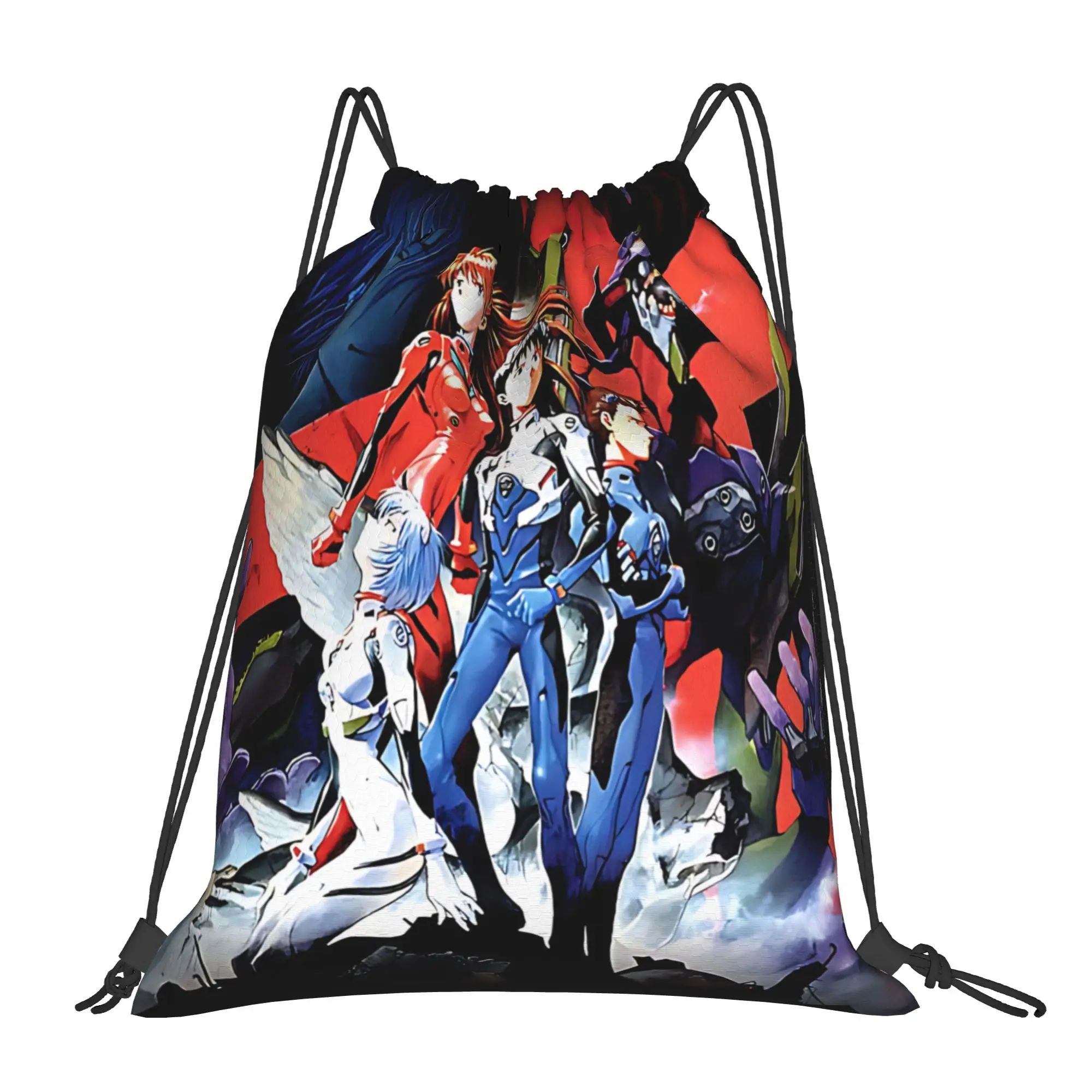 bag Pouch Neon Genesis Evangelion EVA  Drawstring Bags Shopping Pouch Print Backpack Boy Girls School Shoe Bag