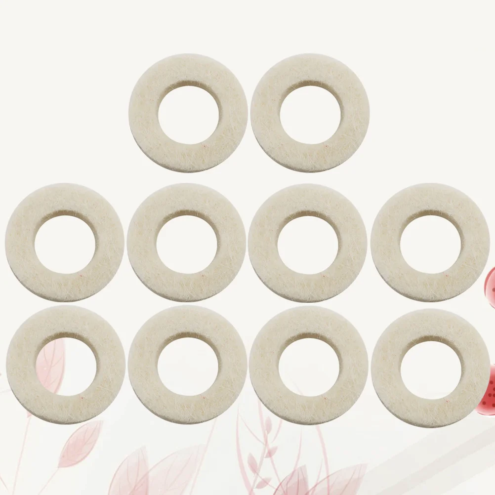 

10Pcs Trumpet Felt Washers Pads Sturdy Trustworthy Tool Multiple Jobs Key Fixing and Protection White Trumpet Felt Washer