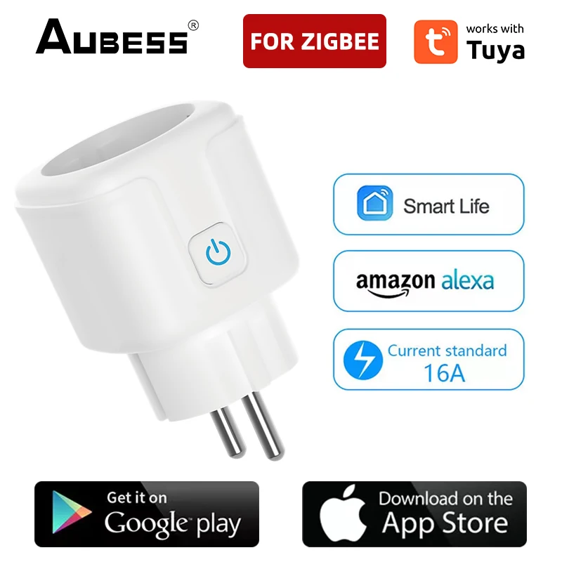 Tuya Smart Plug Zigbee EU 16A Smart Socket With Power Monitor Timing Function Voice Control Works Whith Alexa Google Home Alice