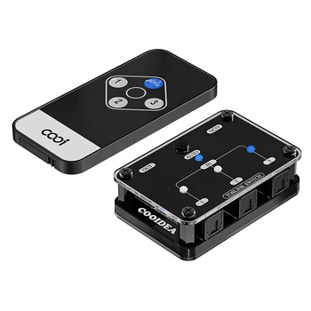COOIDEA SPDIF/Toslink Otomatik Anahtar Dijital Optik Değiştirici 3x1 Kablosuz Uzaktan Kumandalı 192k/24Bit'i Destekler