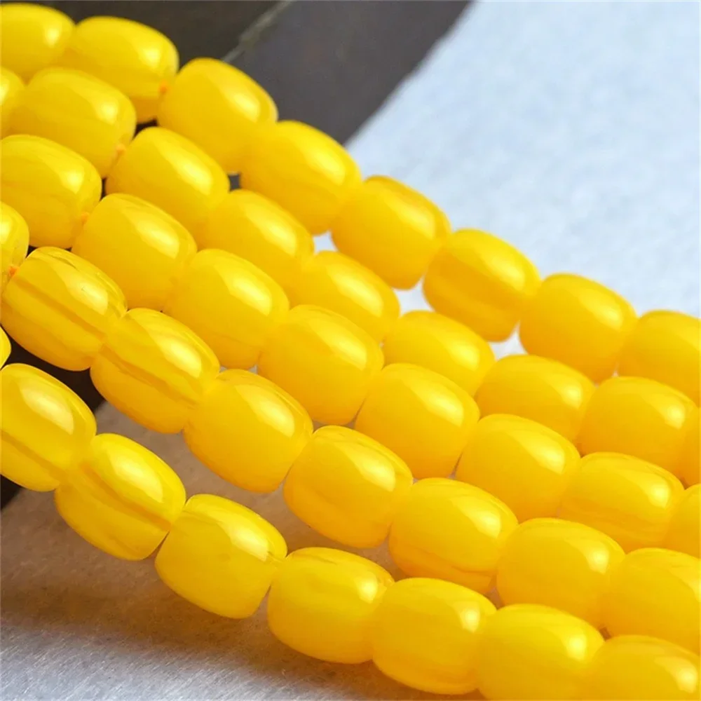 8-12mm Oval Shape Imitation Amber Resin Beeswax Ivory Gems Loose Beads DIY Jewelry Making Gift Necklace Bracelet Crimp End Beads