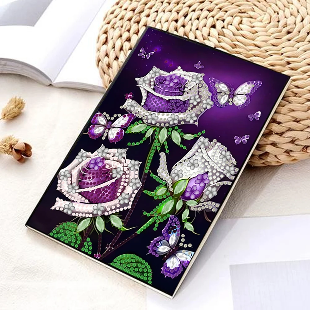 50 страниц A5 специальной формы бабочка цветок DIY алмазная живопись альбом для рисования 5D DIY мозаика дрель блокнот ремесло для мальчиков и девочек