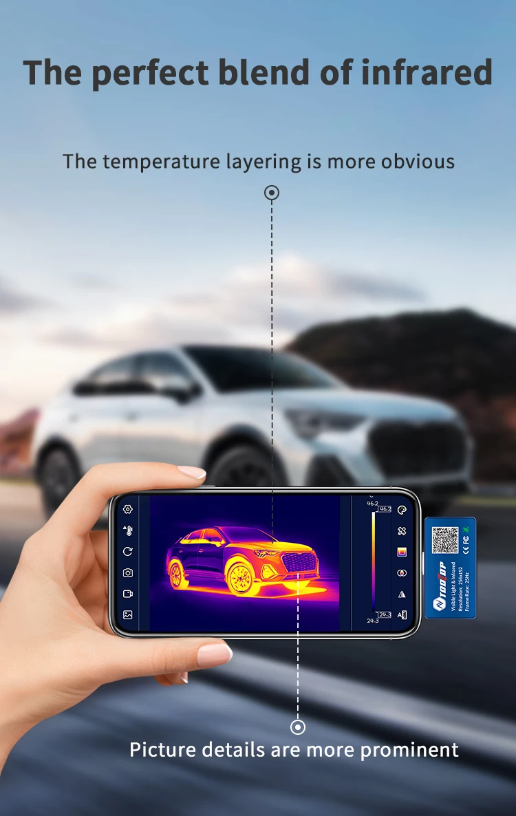 TOOLTOP T7PRO 256*192 Android Mobiles Wärmebildgerät mit Sichtlicht-Fusion 25Hz Wärmebildkamera zur Leckageinspektion von Rohrleitungen – Detail 3