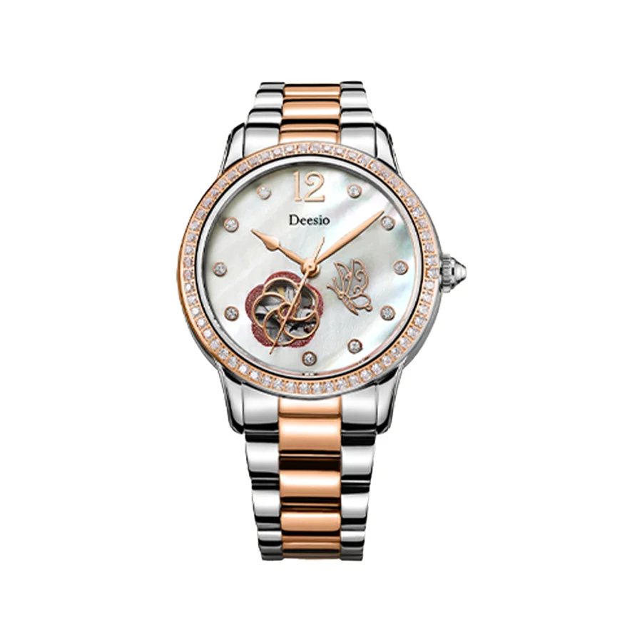 

Deesio Brand Automatic Self-Winding Mechanical Japan Movement Artificial Rubies Inlaid Luxury Women's Watches Mother's Day Gift