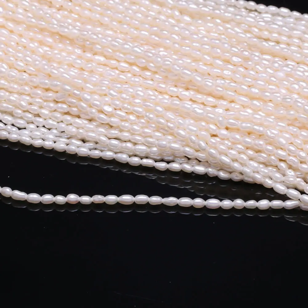 AAA Higher Quality 2-2.5mm Stylish Rice Small Pearls Natural Freshwater Pearls Spacer Beads for Jewelry Making DIY Accessories