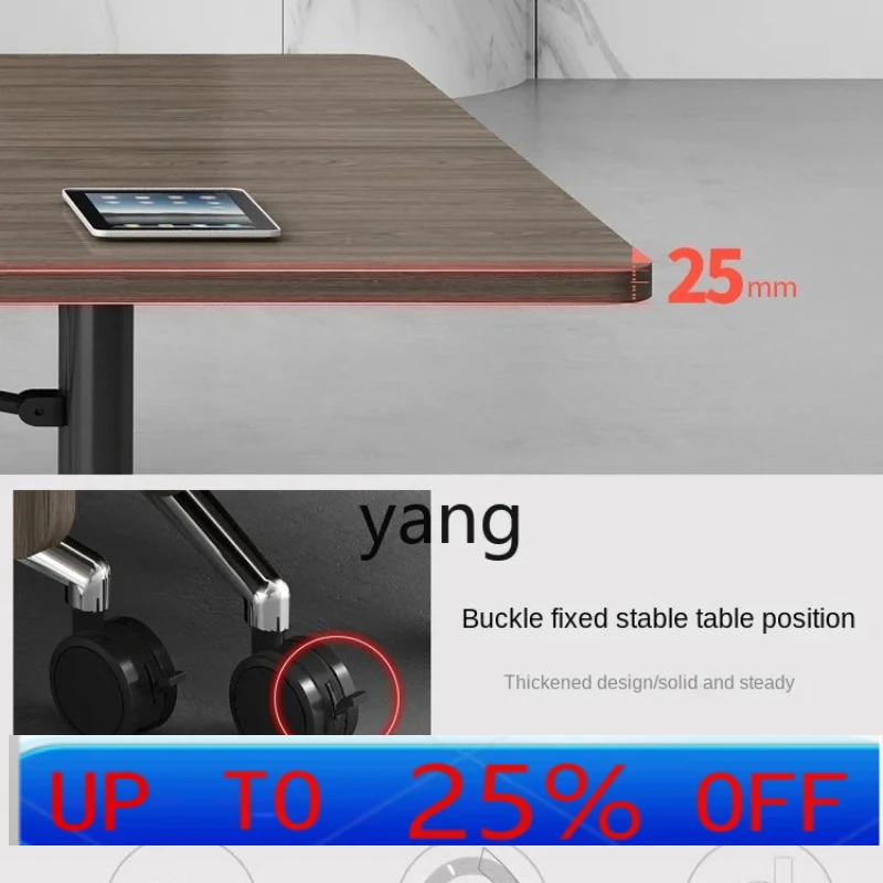 

LMM Folding Conference Training Table and Chair Combination Office Movable Splicing Telescopic Multifunctional Folding Desk