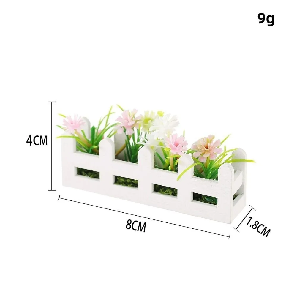 1:12 escala casa de bonecas flores simuladas 8 estilos flor realista cerca decoração jardim flor artificial realista decoração de casa de boneca