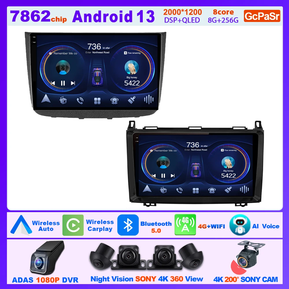 

Carplay Android Car Radio For MERCEDES - BENZ VITO 2 W639 VIANO 2 W639 2003 - 2015 Multimedia Touch Screen 5G Wifi GPS Display